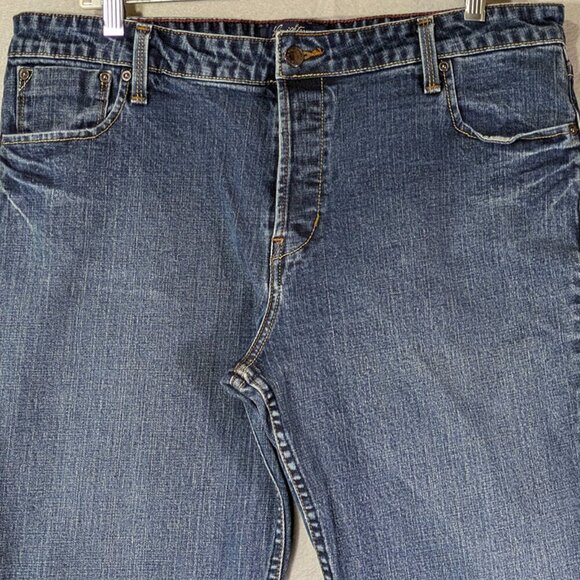 Levi Strauss Denim Jeans Juniors 17 Button Fly Stretch Low Rise Flare Med Wash - Picture 2 of 15